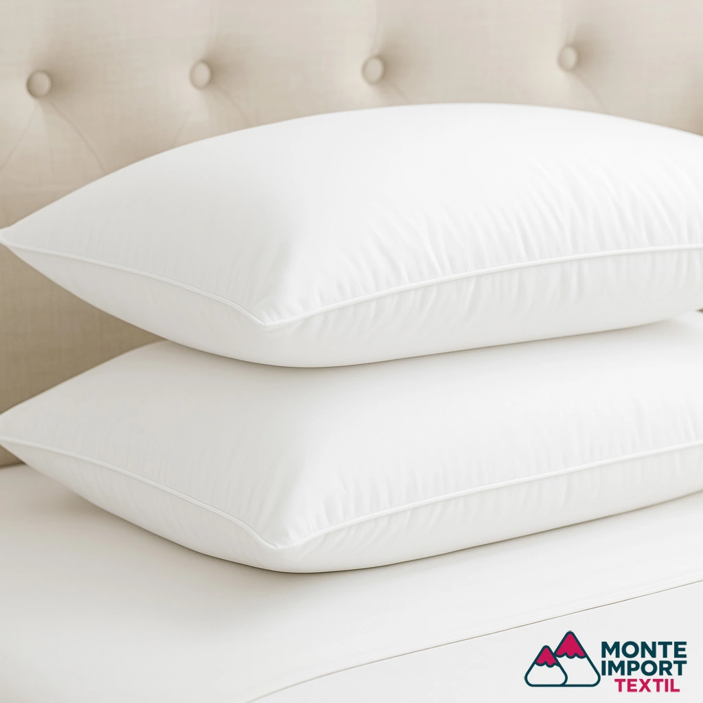 Almohada estándar de fibra tacto pluma con firmeza media para hotel y hogar de Monte Import Textil