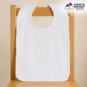 Babero blanco para adulto de rizo PVC sanitario impermeable