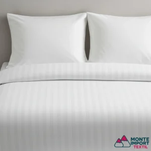 Colcha de piqué listada blanca 50% algodón 50% poliéster Monte Import Textil