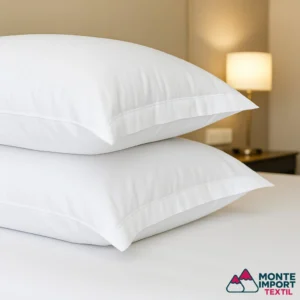 Funda de almohada blanca de 2 bocas en tejido 50/50 poliéster algodón