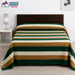 Manta económica modelo Rayas 420 g/m² sobre cama