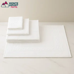 Toalla blanca 450 gramos 100% algodón con greca egipcia Monte Import Textil